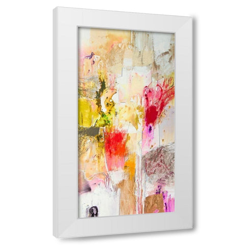 Vertical Reds I White Modern Wood Framed Art Print by Gardner, Jennifer