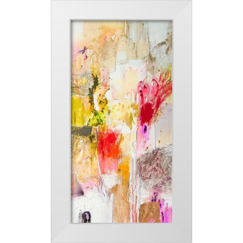 Vertical Reds I White Modern Wood Framed Art Print by Gardner, Jennifer