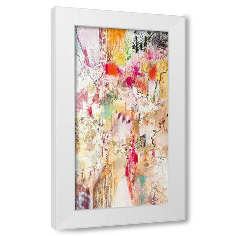 Vertical Reds II White Modern Wood Framed Art Print by Gardner, Jennifer
