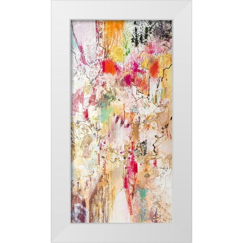 Vertical Reds II White Modern Wood Framed Art Print by Gardner, Jennifer
