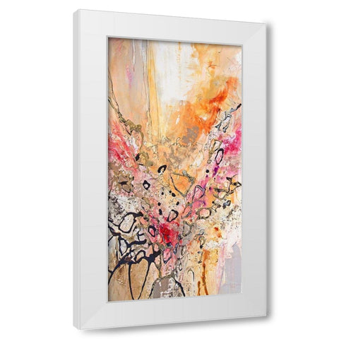 Vertical Reds IV White Modern Wood Framed Art Print by Gardner, Jennifer