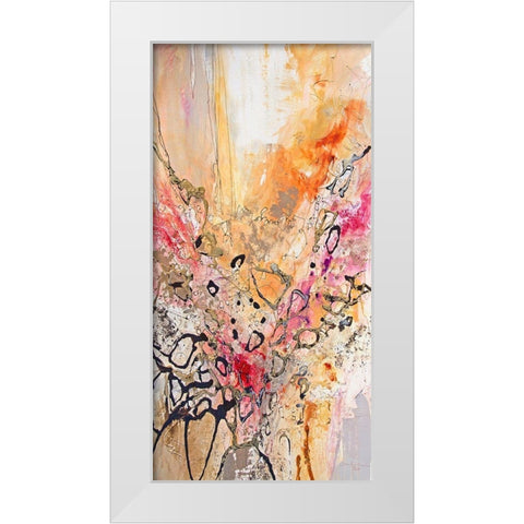 Vertical Reds IV White Modern Wood Framed Art Print by Gardner, Jennifer