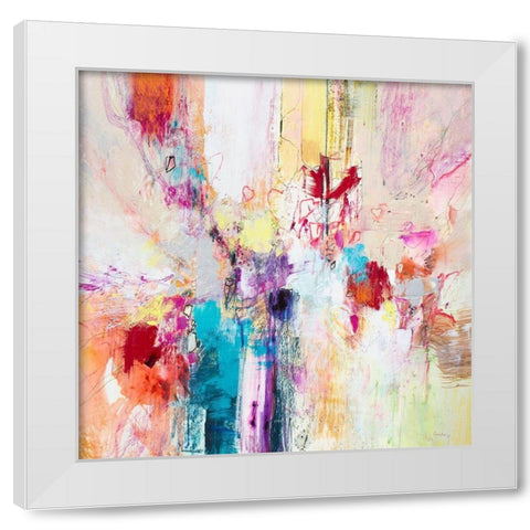 Fiesta III White Modern Wood Framed Art Print by Gardner, Jennifer