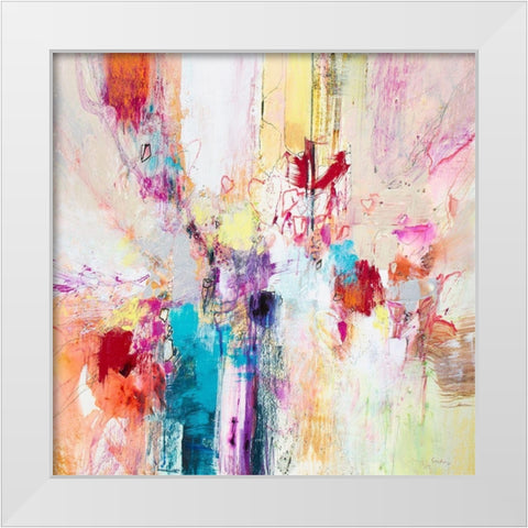 Fiesta III White Modern Wood Framed Art Print by Gardner, Jennifer