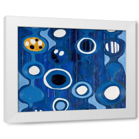 Big Blue I White Modern Wood Framed Art Print by Ferrell, Erin McGee