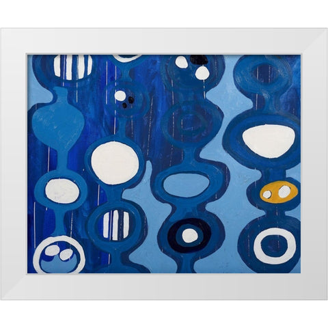 Big Blue II White Modern Wood Framed Art Print by Ferrell, Erin McGee