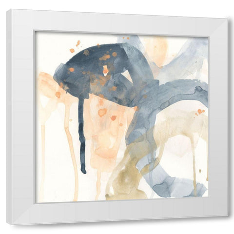 Liquid Blueprint I White Modern Wood Framed Art Print by Vess, June Erica