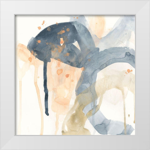 Liquid Blueprint I White Modern Wood Framed Art Print by Vess, June Erica
