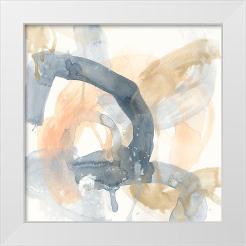 Liquid Blueprint III White Modern Wood Framed Art Print by Vess, June Erica