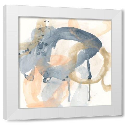 Liquid Blueprint V White Modern Wood Framed Art Print by Vess, June Erica