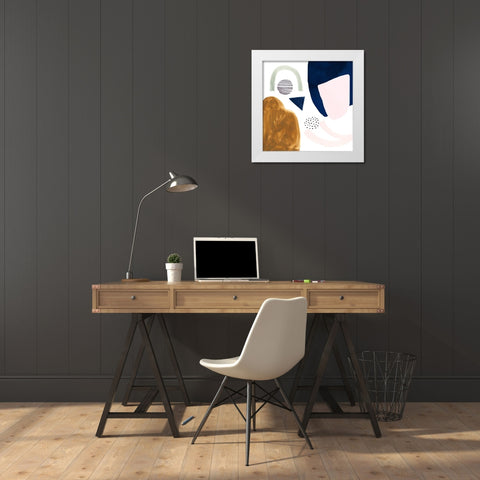 Double Scoop I White Modern Wood Framed Art Print by Borges, Victoria