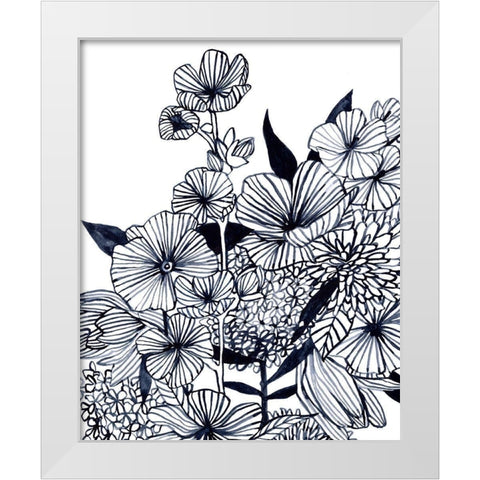 Wildflower Tangle III White Modern Wood Framed Art Print by Scarvey, Emma