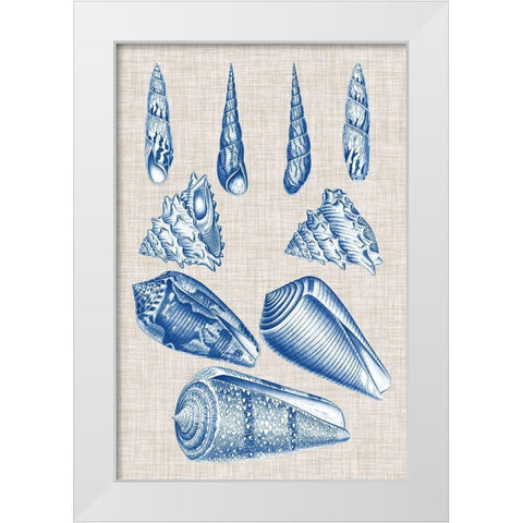 Navy and Linen Shells VI White Modern Wood Framed Art Print by Vision Studio