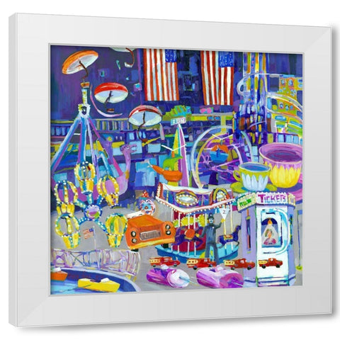 Funlands I White Modern Wood Framed Art Print by Grim, Tara Funk