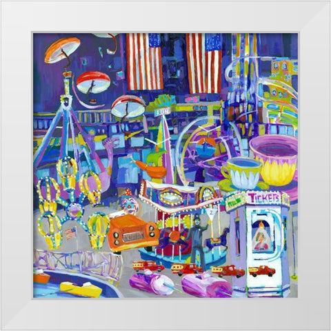 Funlands I White Modern Wood Framed Art Print by Grim, Tara Funk