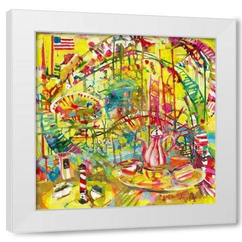 Funlands II White Modern Wood Framed Art Print by Grim, Tara Funk