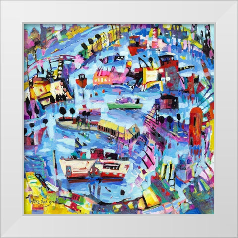 Funlands III White Modern Wood Framed Art Print by Grim, Tara Funk
