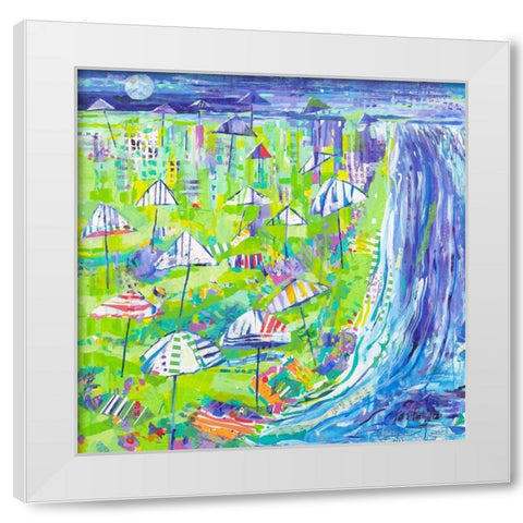 Coastal Fun Collage I White Modern Wood Framed Art Print by Grim, Tara Funk