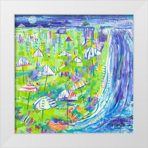 Coastal Fun Collage I White Modern Wood Framed Art Print by Grim, Tara Funk