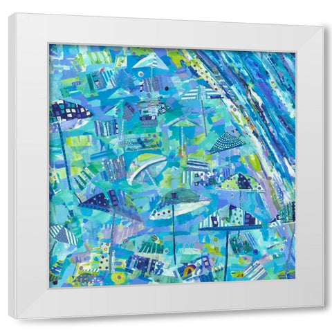 Coastal Fun Collage II White Modern Wood Framed Art Print by Grim, Tara Funk