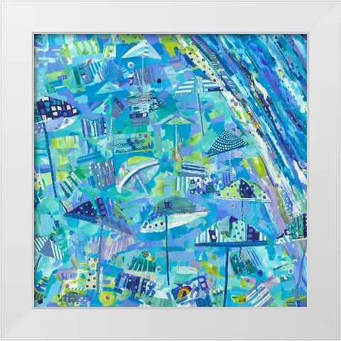 Coastal Fun Collage II White Modern Wood Framed Art Print by Grim, Tara Funk