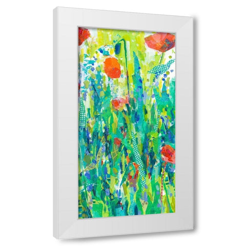 Stately Red Poppies II White Modern Wood Framed Art Print by Grim, Tara Funk