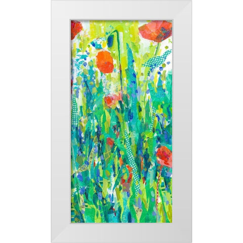 Stately Red Poppies II White Modern Wood Framed Art Print by Grim, Tara Funk