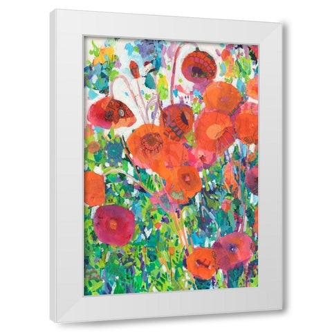 Vivid Poppy Collage I White Modern Wood Framed Art Print by Grim, Tara Funk