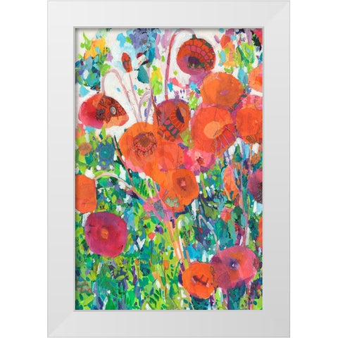 Vivid Poppy Collage I White Modern Wood Framed Art Print by Grim, Tara Funk