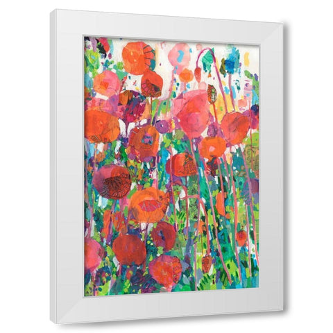 Vivid Poppy Collage II White Modern Wood Framed Art Print by Grim, Tara Funk