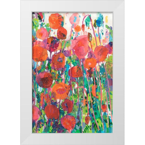 Vivid Poppy Collage II White Modern Wood Framed Art Print by Grim, Tara Funk