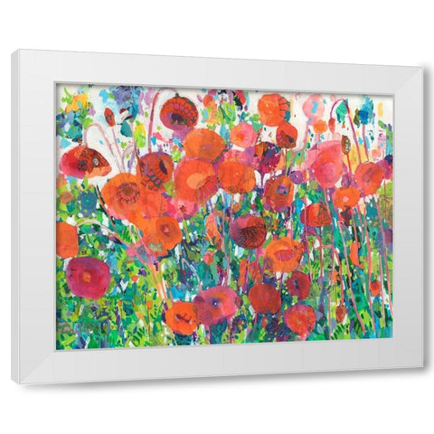 Vivid Poppy Collage III White Modern Wood Framed Art Print by Grim, Tara Funk
