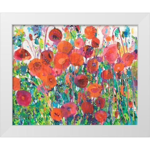 Vivid Poppy Collage III White Modern Wood Framed Art Print by Grim, Tara Funk