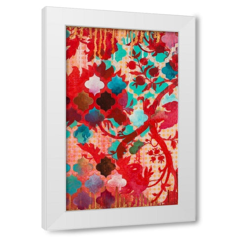 Red and Teal Gilded Age II White Modern Wood Framed Art Print by Robinson, Heather