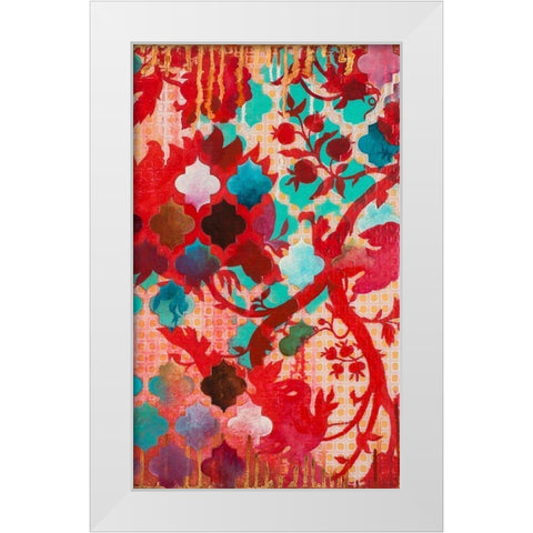 Red and Teal Gilded Age II White Modern Wood Framed Art Print by Robinson, Heather