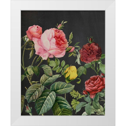 Redoutes Bouquet I White Modern Wood Framed Art Print by Redoute, Pierre