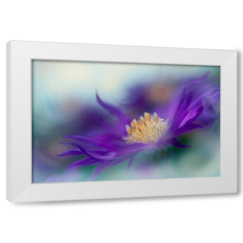 Gold and Purple in the Mist I White Modern Wood Framed Art Print by Hunt, Gillian