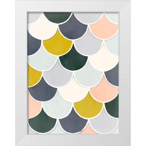 Pastel Scallops I White Modern Wood Framed Art Print by Borges, Victoria