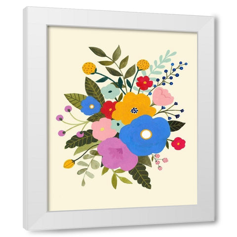 Primary Blooms II White Modern Wood Framed Art Print by Borges, Victoria