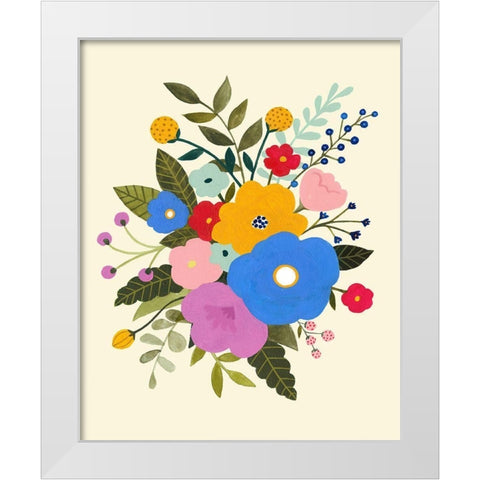 Primary Blooms II White Modern Wood Framed Art Print by Borges, Victoria