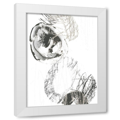 Scribble Stones II White Modern Wood Framed Art Print by Vess, June Erica