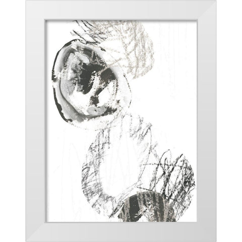 Scribble Stones II White Modern Wood Framed Art Print by Vess, June Erica
