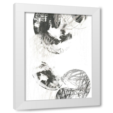Scribble Stones III White Modern Wood Framed Art Print by Vess, June Erica