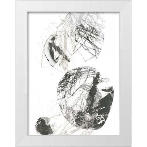 Scribble Stones IV White Modern Wood Framed Art Print by Vess, June Erica
