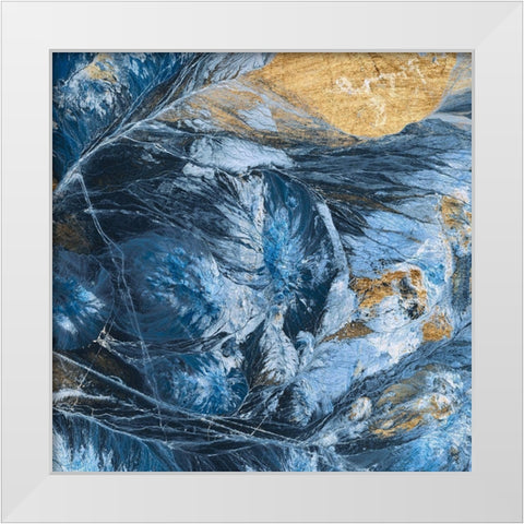Gilded Indigo IV White Modern Wood Framed Art Print by Fagalde, Jarman