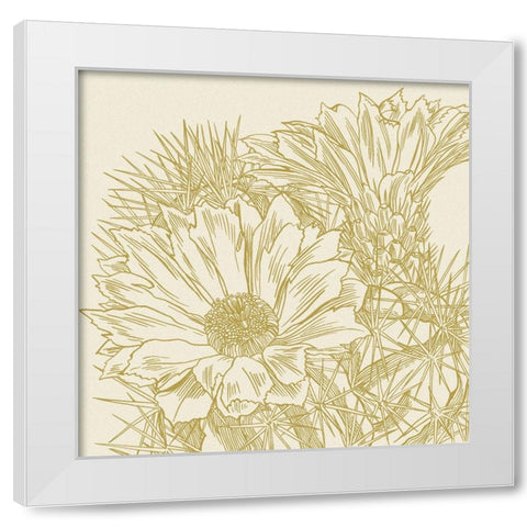 Graphic Cactus Bloom I White Modern Wood Framed Art Print by Wang, Melissa