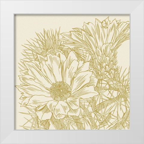 Graphic Cactus Bloom I White Modern Wood Framed Art Print by Wang, Melissa