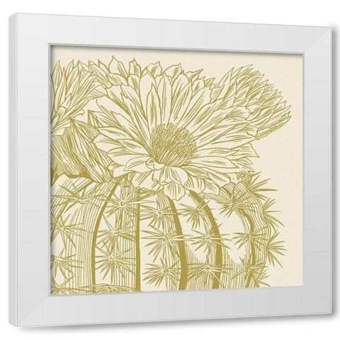 Graphic Cactus Bloom II White Modern Wood Framed Art Print by Wang, Melissa