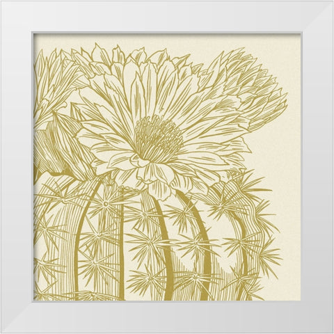 Graphic Cactus Bloom II White Modern Wood Framed Art Print by Wang, Melissa