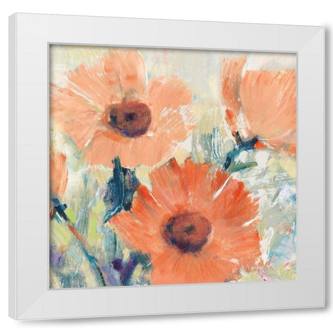 Flowers in Bloom I White Modern Wood Framed Art Print by OToole, Tim